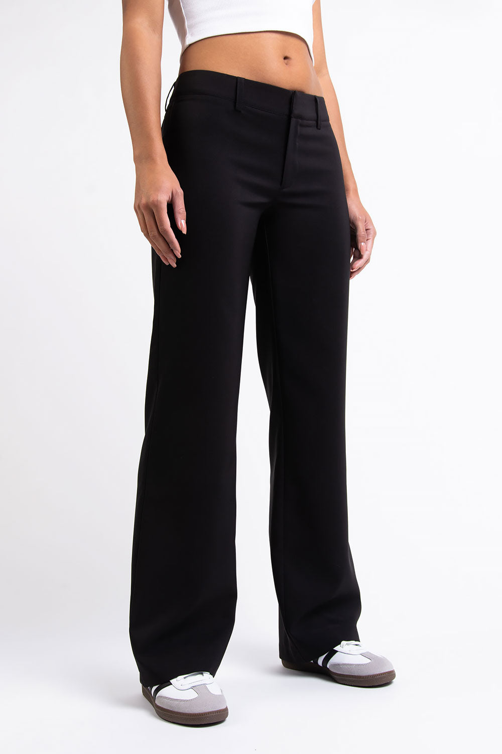 Drew 01Low Straight Suit Pants - Black