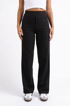 Holly 01High ActiveFlex Straight Pants - Black Striped