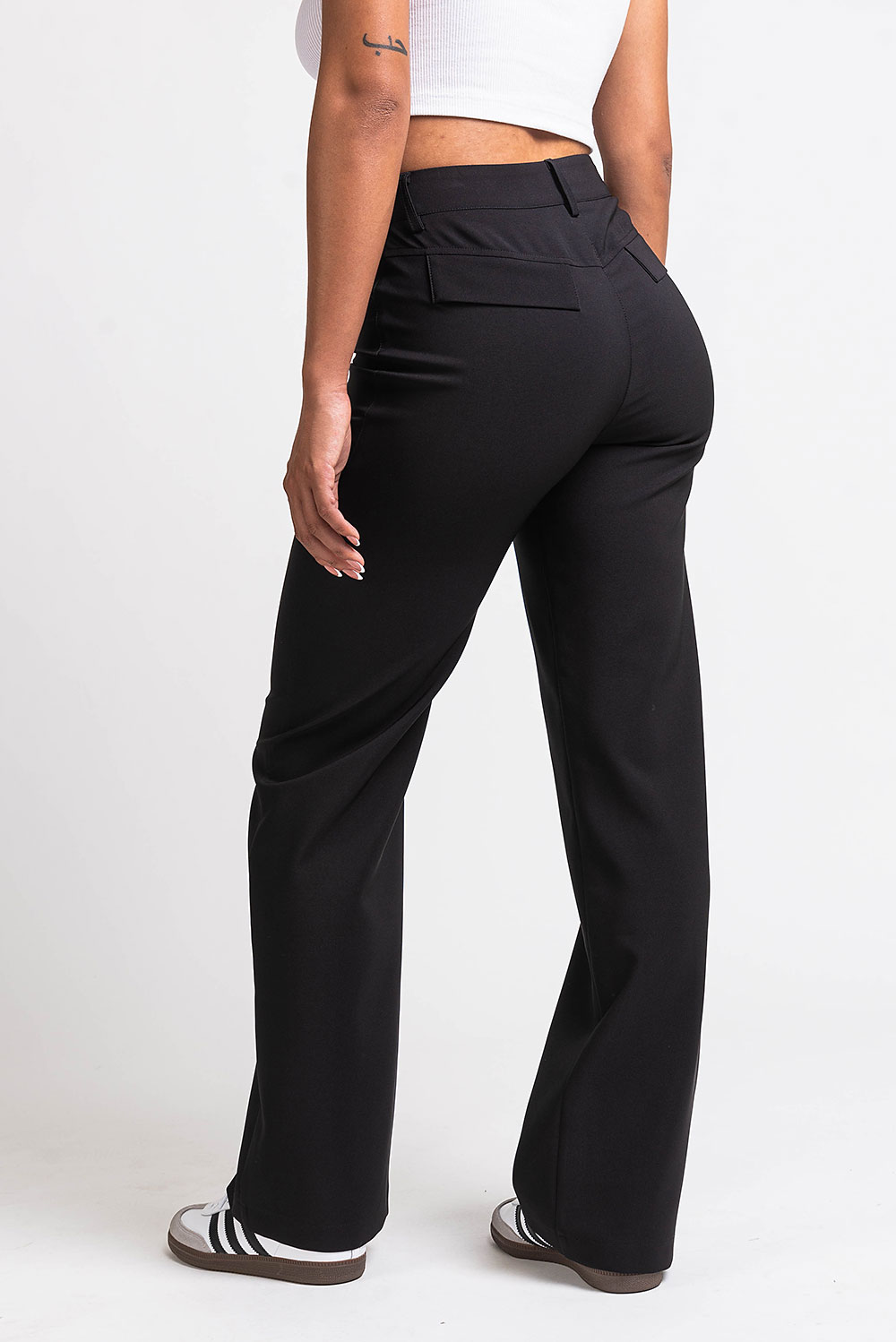 Drew 01High Straight Suit Pants - Black