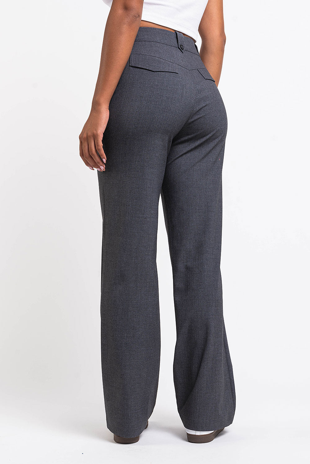 Bonnie 02High Straight Suit Pants - Grey