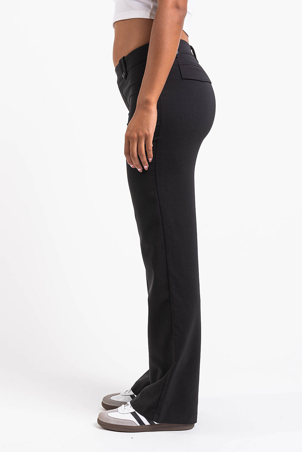 Bonnie 01Low Straight Suit Pants - Black