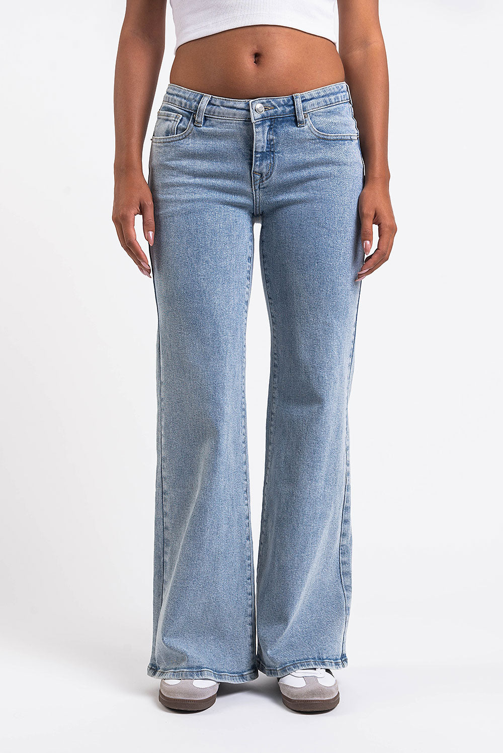 Dina 01Low Wide Jeans - Mid Blue
