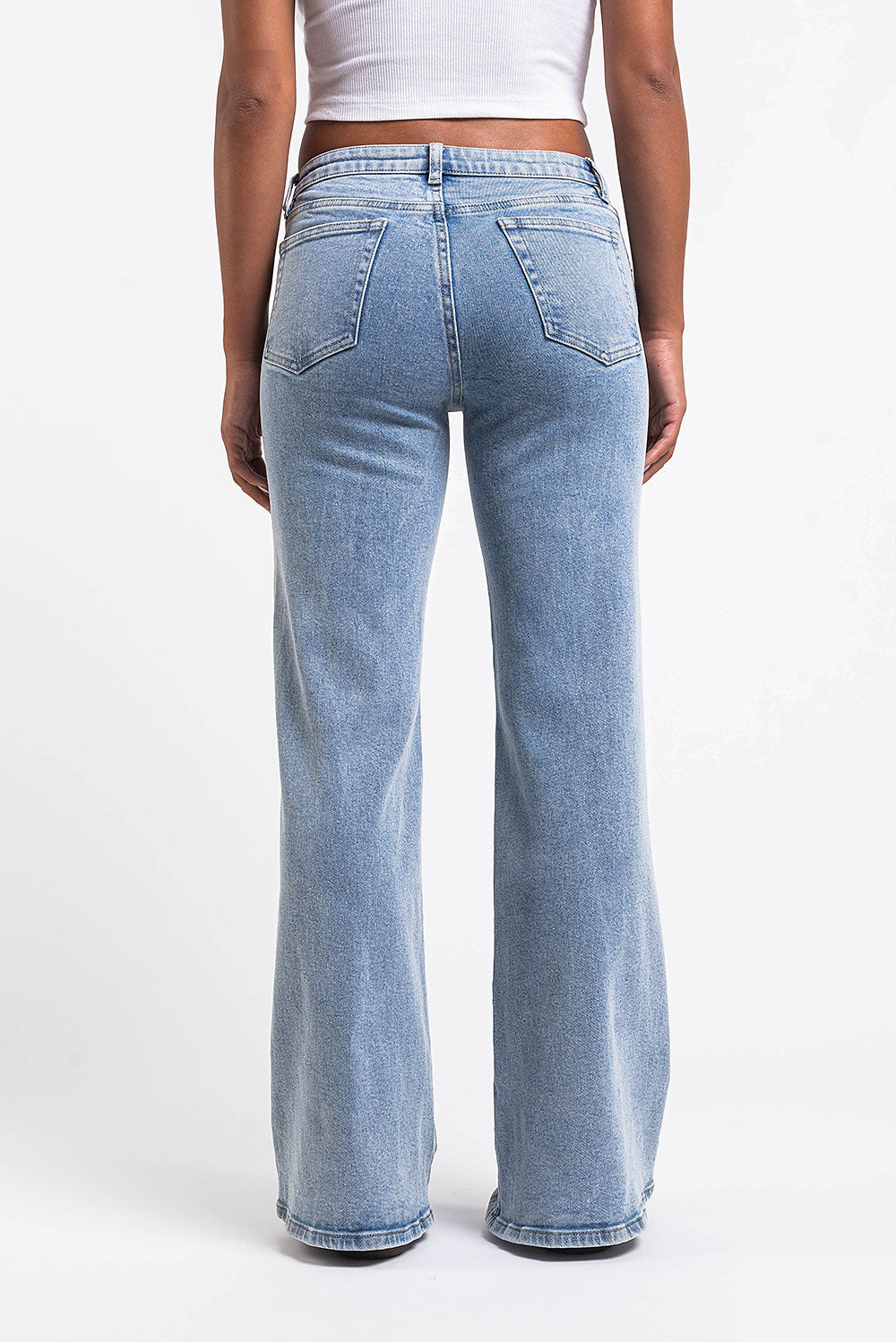 Dina 01Low Wide Jeans - Mid Blue
