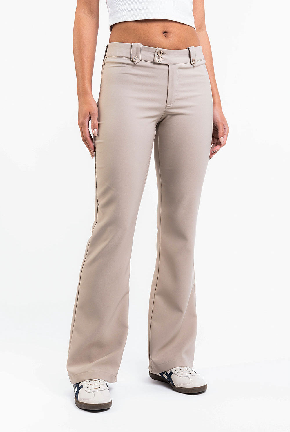 Bonnie 03Low Bootcut Suit Pants - Beige