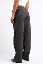 Mel 05Low Straight Linen Pants - Grey