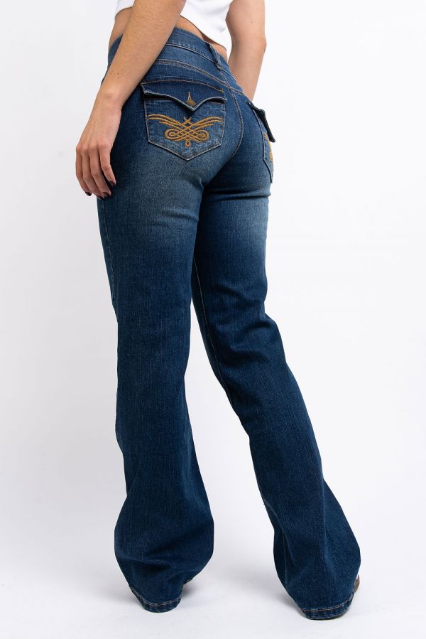 Lågmidjade Bootcut Jeans - Jolie Vintage Blue