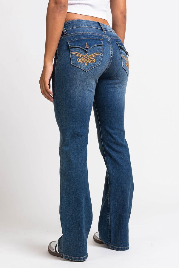 Lågmidjade Bootcut Jeans - Jolie Vintage Blue